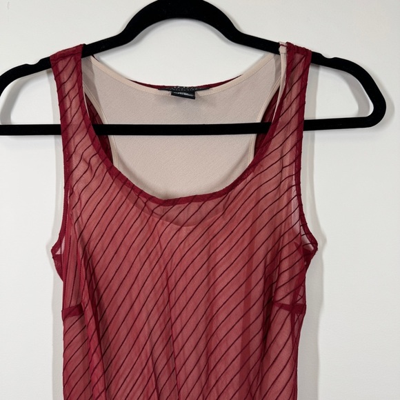 BCBG Red Vintage Y2K 90s Boho Silk Wool Sheer Lined Maxi Dress Size 2 - Picture 3 of 14